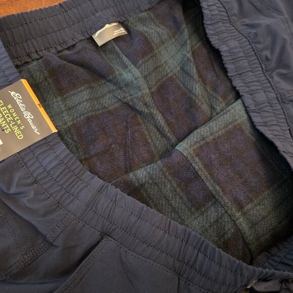 NWT Eddie Bauer Polar Fleece Lined Pull On Pants Navy Size 16 - Picture 4 of 10